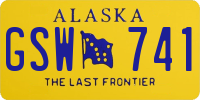 AK license plate GSW741