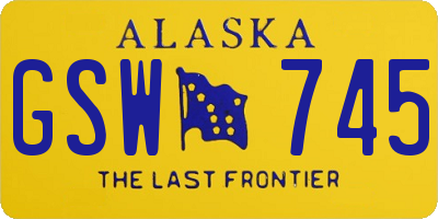AK license plate GSW745
