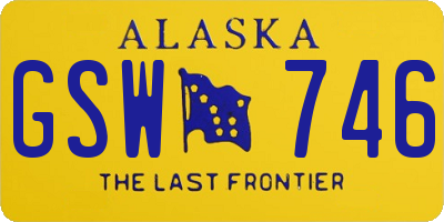 AK license plate GSW746