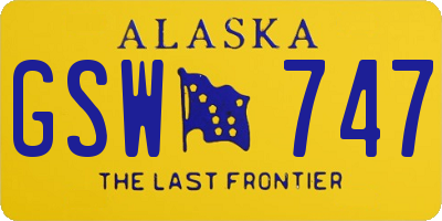 AK license plate GSW747