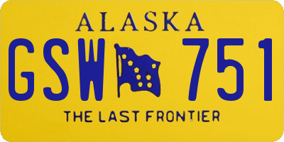 AK license plate GSW751