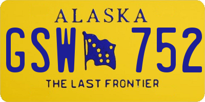 AK license plate GSW752