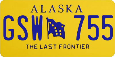 AK license plate GSW755