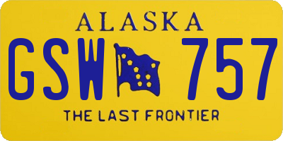 AK license plate GSW757