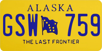 AK license plate GSW759