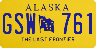 AK license plate GSW761