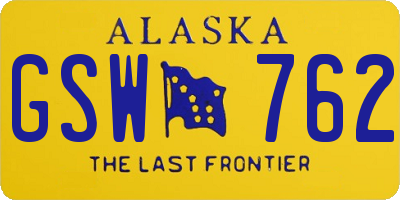 AK license plate GSW762