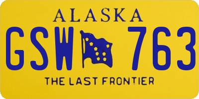 AK license plate GSW763