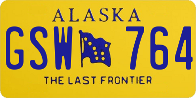 AK license plate GSW764