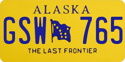 AK license plate GSW765