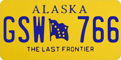 AK license plate GSW766