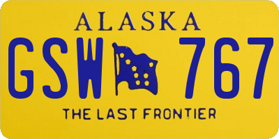 AK license plate GSW767