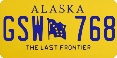 AK license plate GSW768