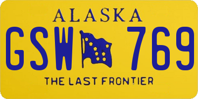 AK license plate GSW769