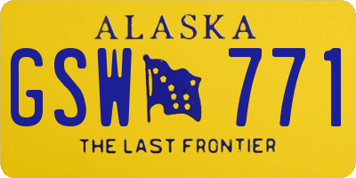 AK license plate GSW771