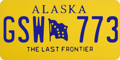 AK license plate GSW773