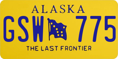 AK license plate GSW775