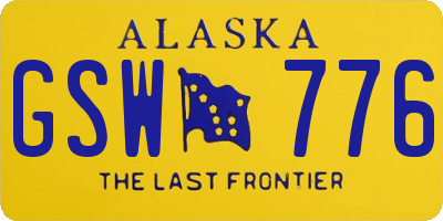 AK license plate GSW776