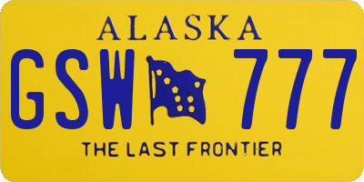 AK license plate GSW777