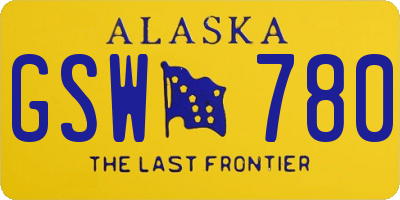 AK license plate GSW780