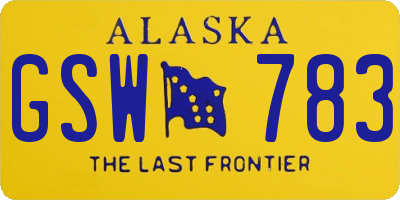 AK license plate GSW783