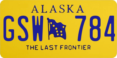 AK license plate GSW784