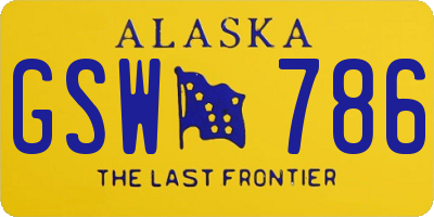 AK license plate GSW786