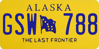 AK license plate GSW788