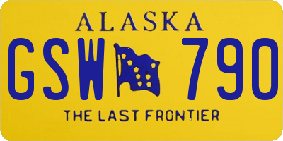 AK license plate GSW790