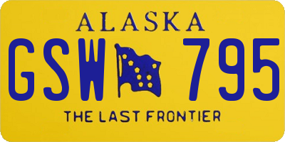 AK license plate GSW795