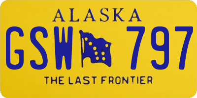 AK license plate GSW797