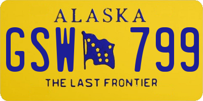 AK license plate GSW799