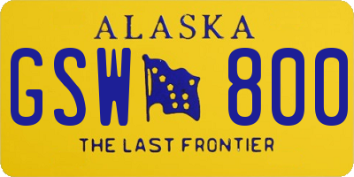 AK license plate GSW800