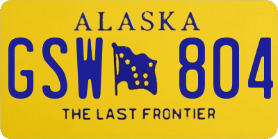 AK license plate GSW804