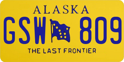 AK license plate GSW809