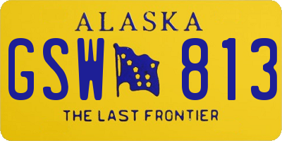 AK license plate GSW813