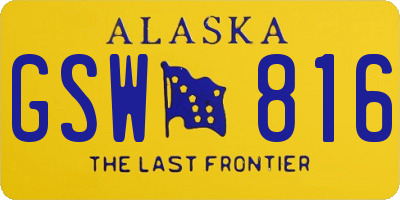 AK license plate GSW816