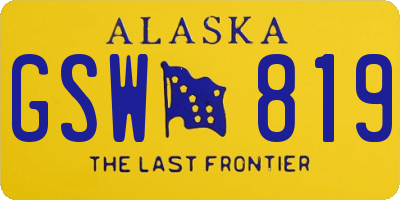 AK license plate GSW819