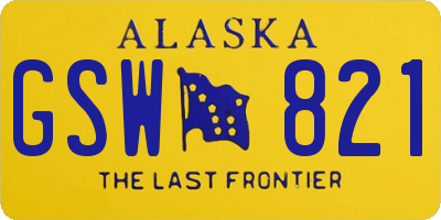 AK license plate GSW821