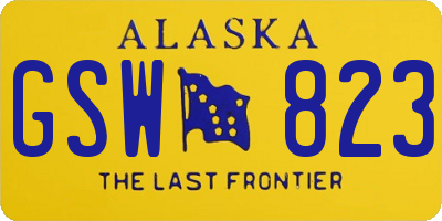 AK license plate GSW823