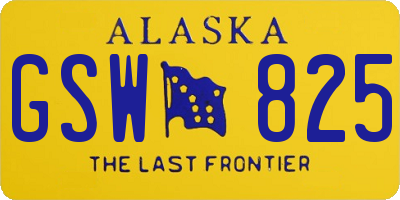 AK license plate GSW825