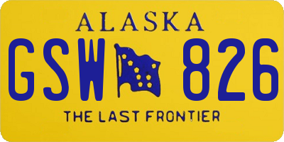 AK license plate GSW826