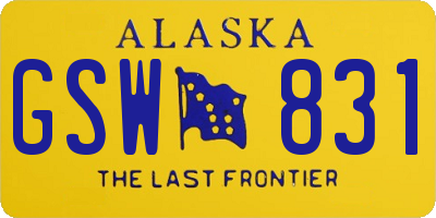 AK license plate GSW831