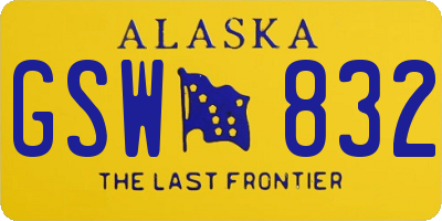 AK license plate GSW832