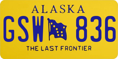 AK license plate GSW836