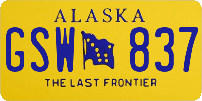 AK license plate GSW837