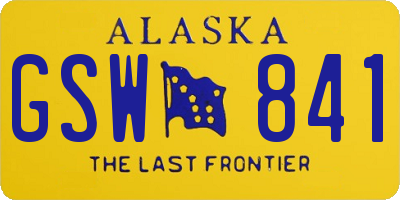 AK license plate GSW841