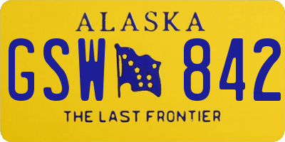 AK license plate GSW842