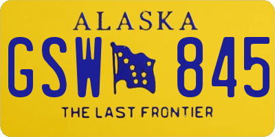 AK license plate GSW845