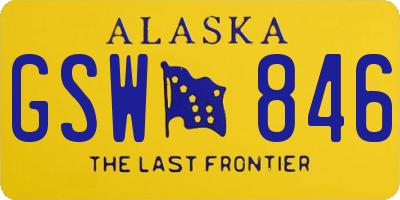 AK license plate GSW846